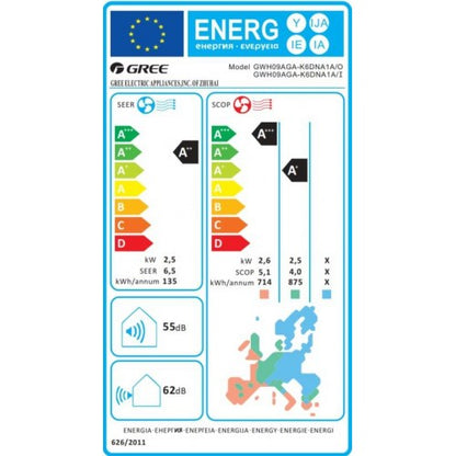 Oro kondicionierius GREE PULAR 3.2/3.4kW, su Wifi