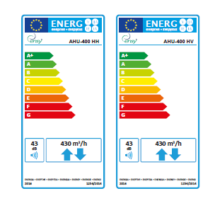 Rekuperatorius ENSY InoVent AHU-300BH vert. deš. p. 275m³/h. Komplekte valdiklis su WI-FI
