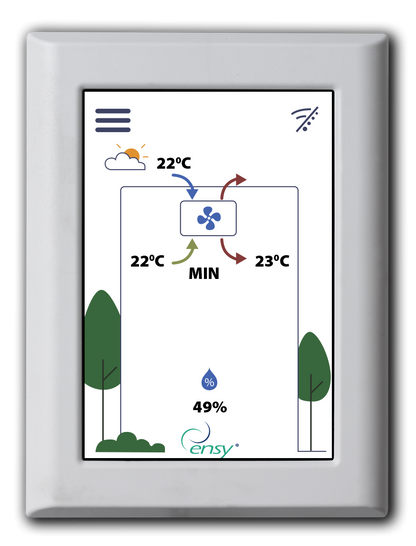 Rekuperatorius ENSY InoVent AHU-200V vert. kair.p. 260m³/h. Komplekte valdiklis su WI-FI